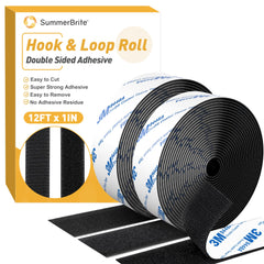 SummerBrite heavy duty double sided strips black 1in x 12ft