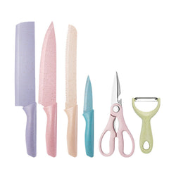 Sumteene 6 Pcs Colorful Knife Set with gift box packaging