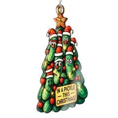Suncatcher Effect Window ornament under holiday lights