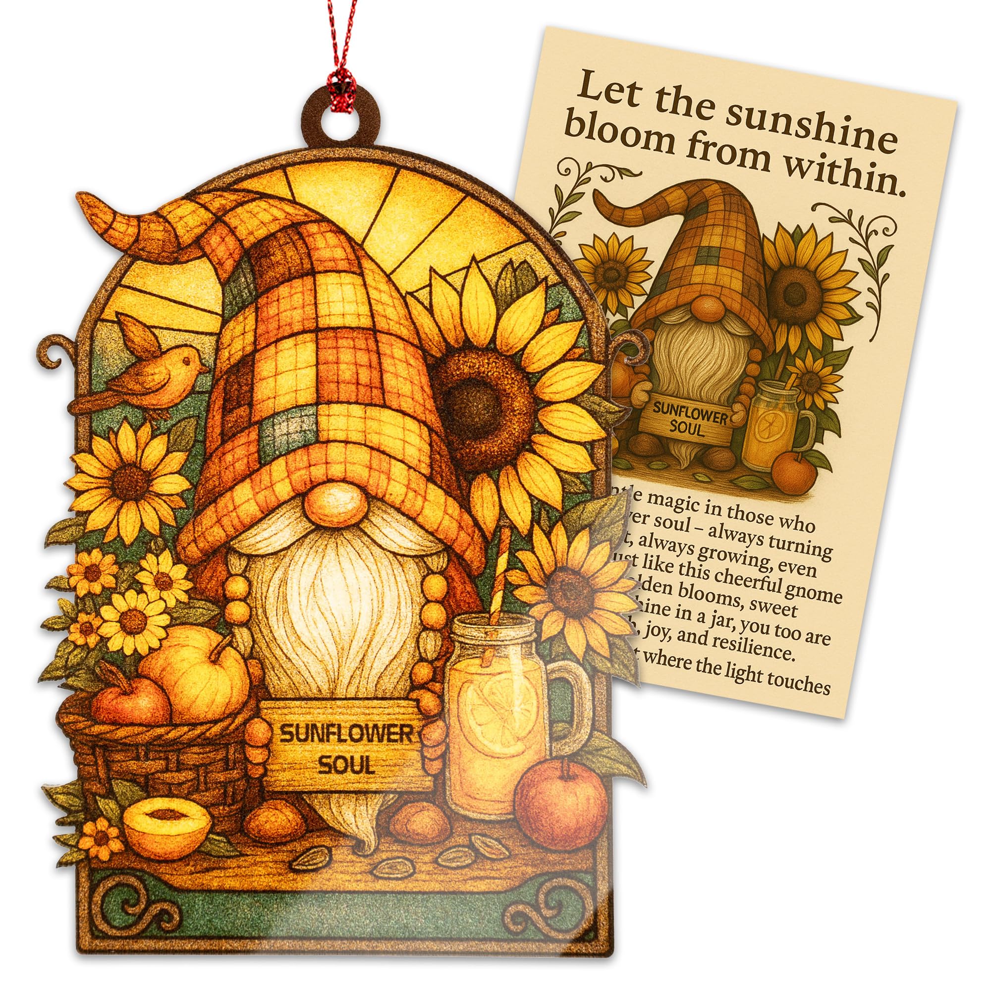 Sunflower Soul Ornament tree display and window charm
