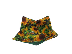 Sunflowers and Birds Soup Bowl Cozy cotton reversible design