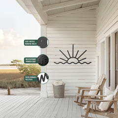Sunrise sign metal wall hanging for coastal decor