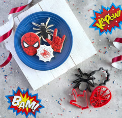 Spiderman face shape cookie cutter from SUPERHERO COOKIE CUTTERS