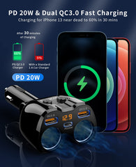 180W two-socket adapter for vehicles