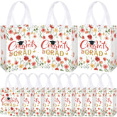 Supervitae 24 pack red graduation floral gift bags size 9.84 x 7.87 x 3.94 inches