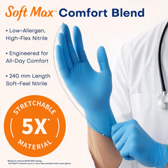 Ambidextrous nitrile gloves blue 100pcs Supmedic