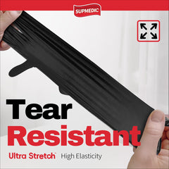 5Mil thickness black nitrile gloves for durability
