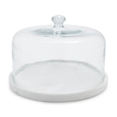 Sur La Table glass cloche on white marble base
