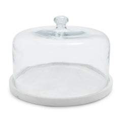 Sur La Table glass cloche on white marble base