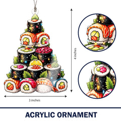 Sushi lover style Christmas ornament with story card