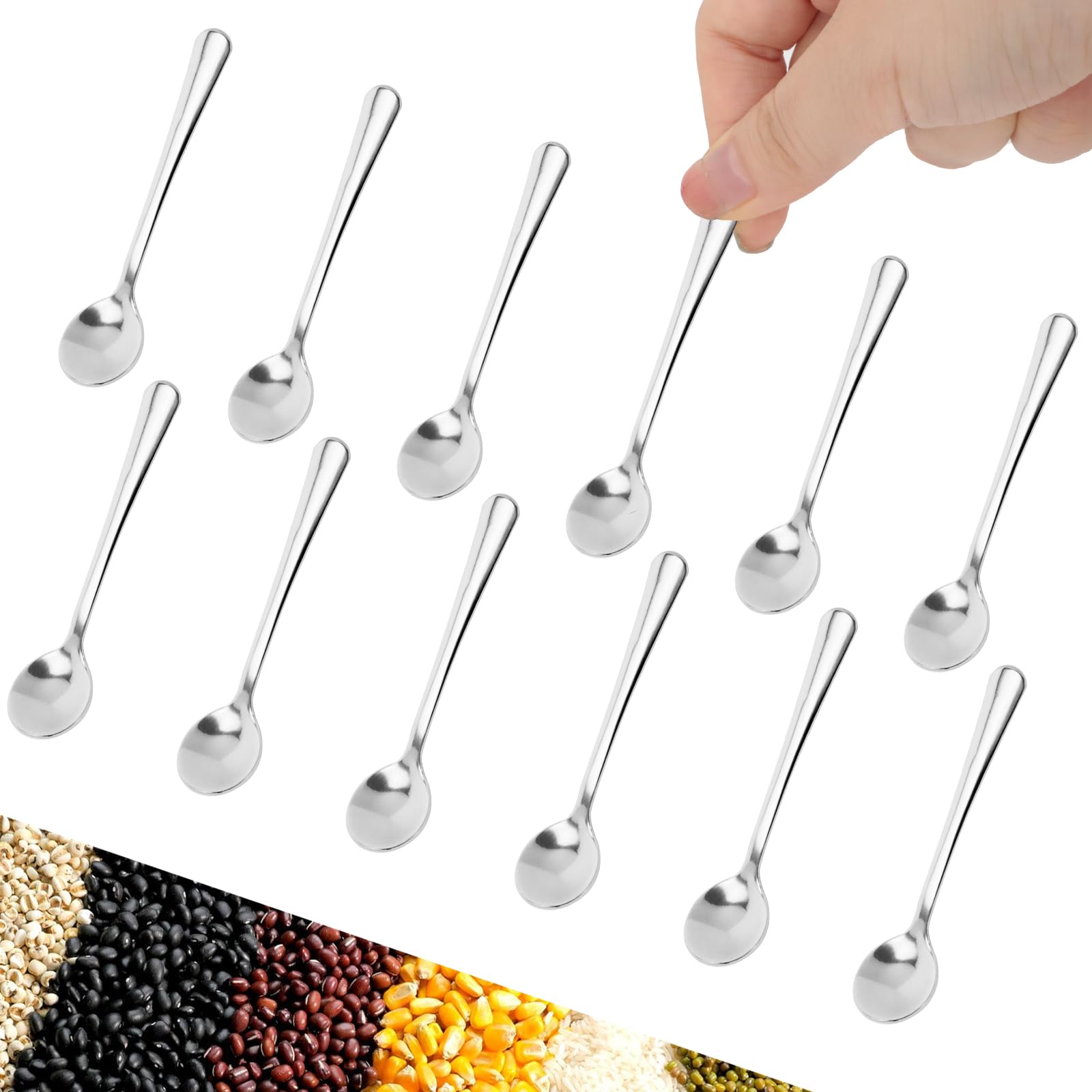 12Pcs Sustard Spoon set for spices and condiments in small jars