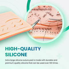 Three-layer silicone pad simulates skin fat and muscle