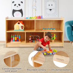 5-section wooden storage cabinet for kids rooms
