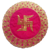 Swastik Symbol Pooja Mat Aasan Cloth 28cm square
