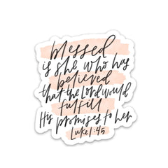 Swaygirls magnets Blessed is she refrigerator magnet front view 2.68 x 3.0 inches