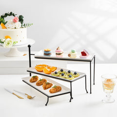 Three white rectangular trays 13.8 x 5.7 inches Sweese 702.101