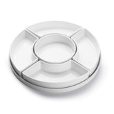 Sweese porcelain divided serving dishes five compartments on white tray