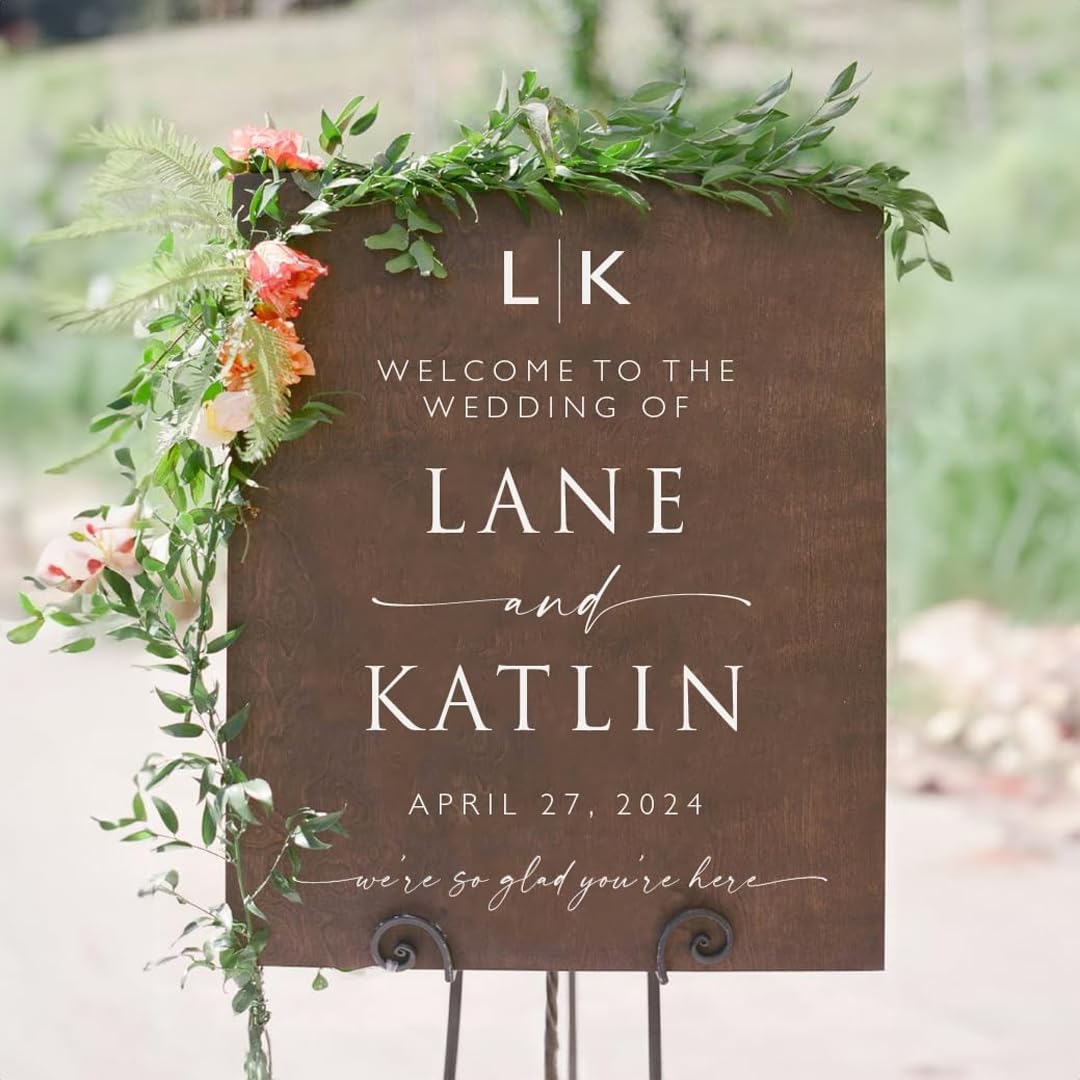 Sweet Carolina Collective custom wedding welcome sign in wood