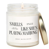 Sweet Water Decor Smells Like She’s Playing Mahjong Candle 9oz jar with gold lid