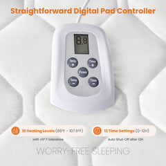 Sweetcrispy 80x60 inch heated mattress pad closeup quilting