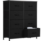 Sweetcrispy Dresser 8-drawer fabric storage tower with wood top