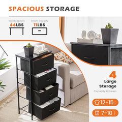 Nightstand showing adjustable legs for stability