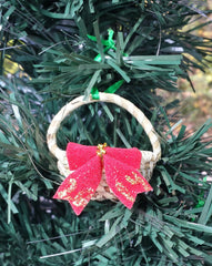 Sweetgrass Basket Ornament ribbon color options red green silver gold