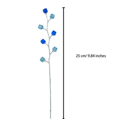Acrylic crystal flowers on metal wire branch 25 cm long