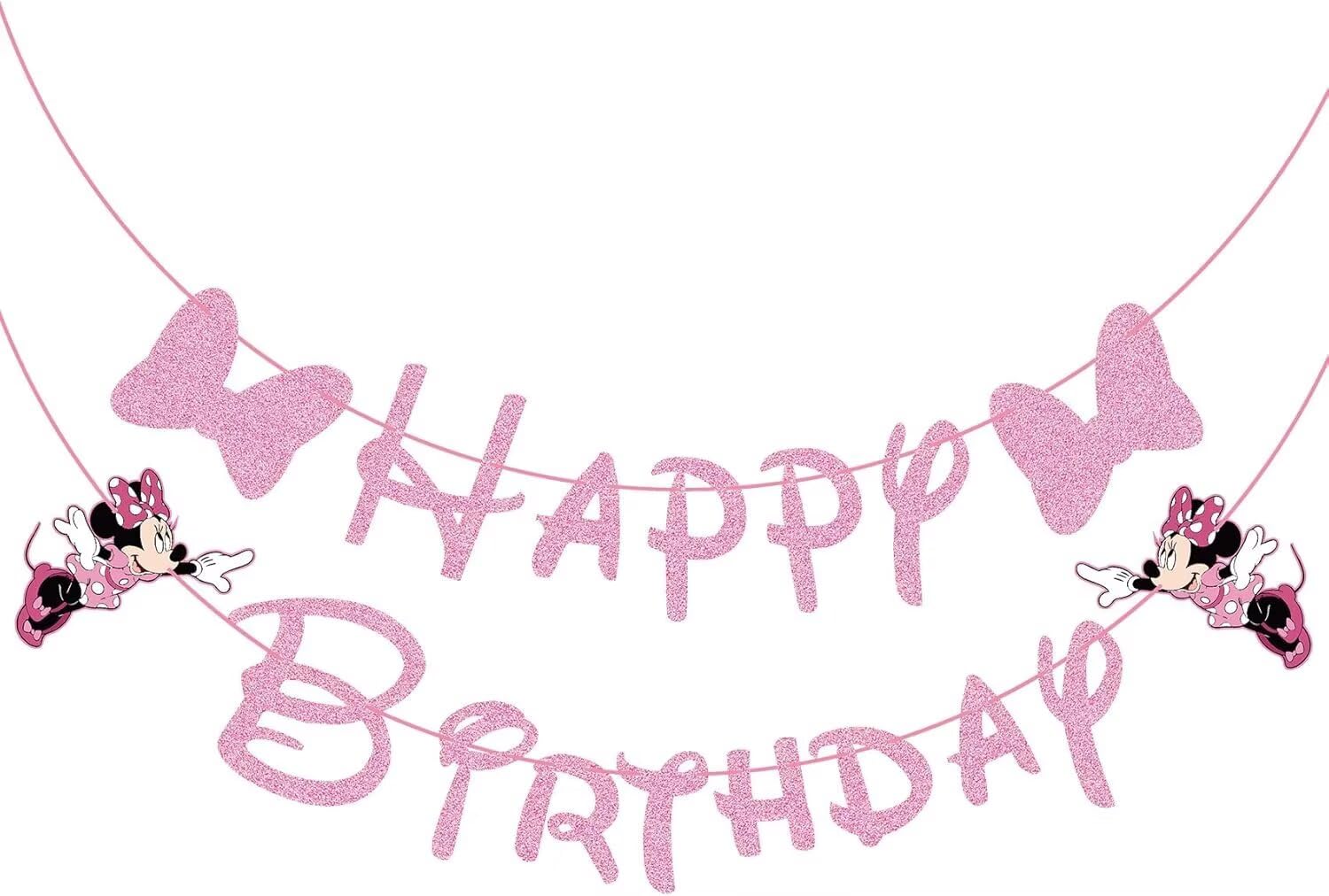 Swiftion pink mouse happy birthday banner display