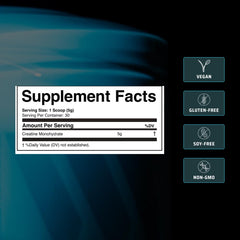 Unflavored Swolverine Creatine Monohydrate Powder scoop with label
