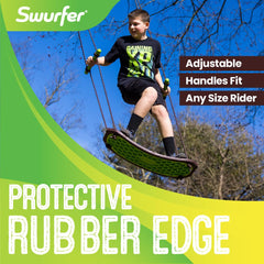 Close up of adjustable handles on Swurfer Stand Up Swing
