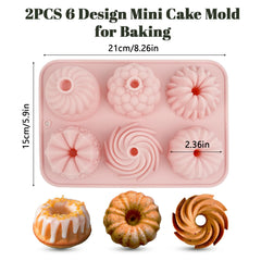 Two piece silicone bundt pans for baking
