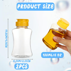 Two pack empty plastic honey dispensers 180ml each