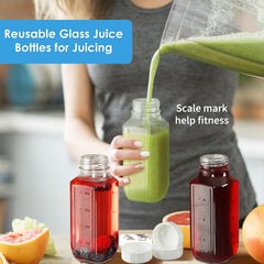 Square shaped 16 oz glass bottle for easy grip