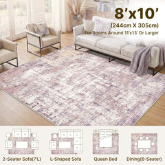 Washable abstract rug by Syrlfar suitable for living room