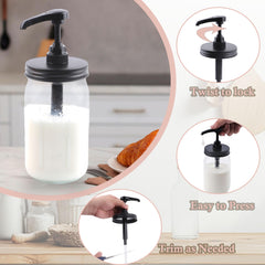 Syrup dispenser lid for jars food grade BPA-free material