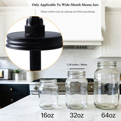 Syrup and sauce dispenser for wide mouth jars