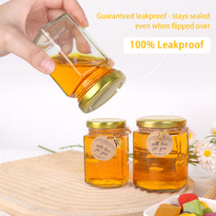 Wedding and party favors honey jars with bee charms and tags