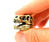 T-Rex skull pendant brass handmade image
