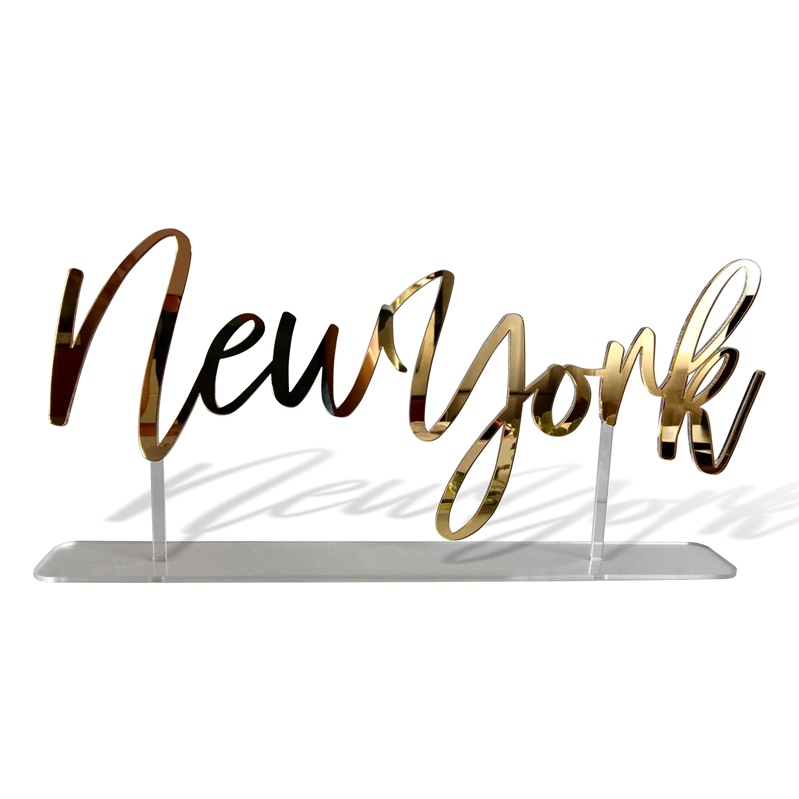 Table City Signs New York sign in clear acrylic with colored letters