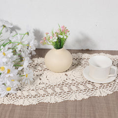 Cotton table runner 12x24 inches beige