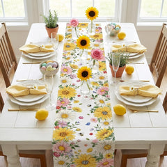 Linen-texture polyester table runner with 72x13 inch size