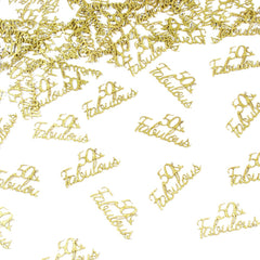 Table scatter confetti 50th birthday example