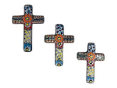 Talavera Crosses Set of 3 hand-painted Mexican pottery wall decor