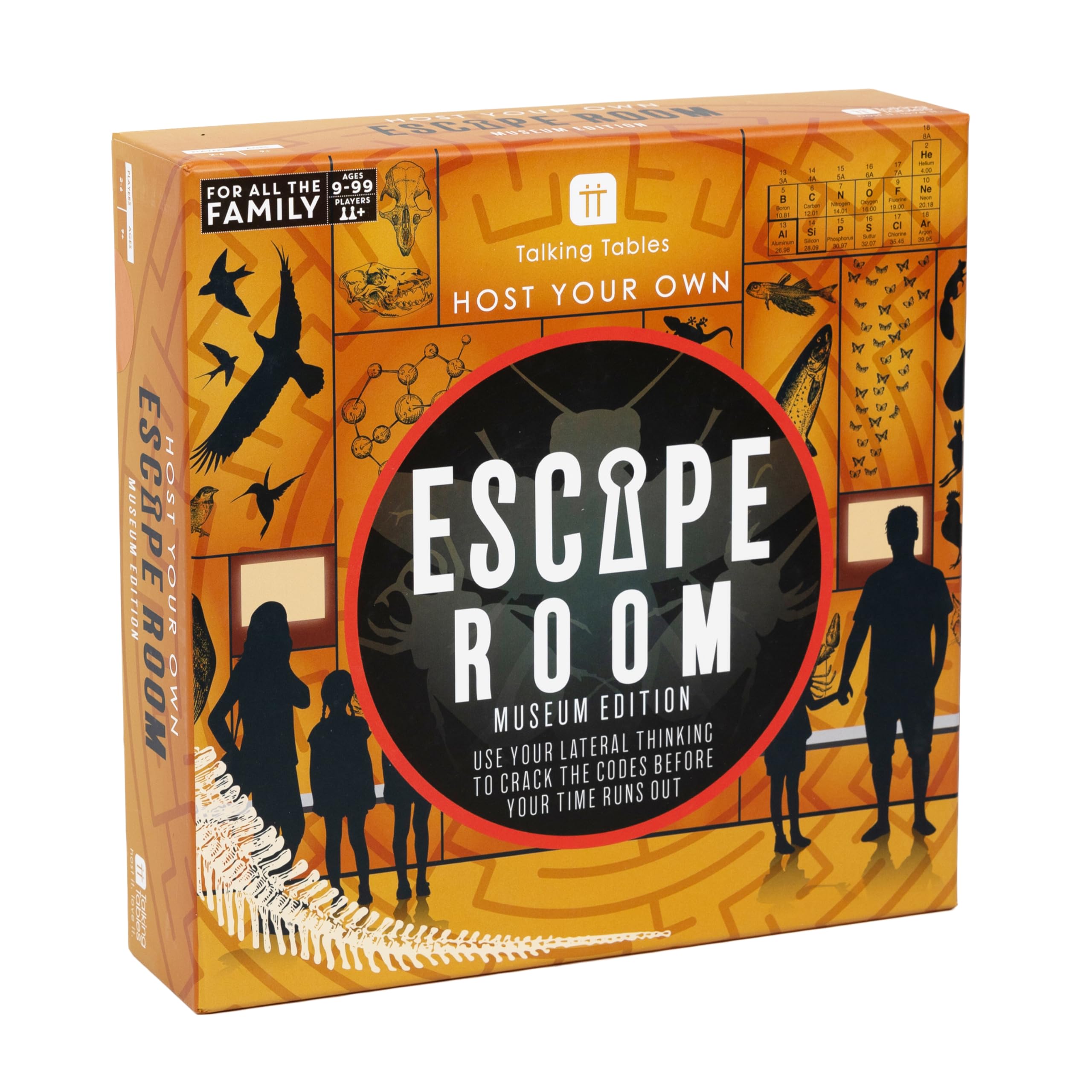 Talking Tables Museum Themed Escape Room Game for Kids packaging
