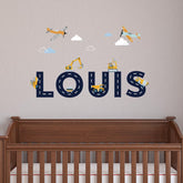 Talkkmywall trucks and airplanes decal on wall