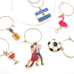Tango dancers charm as part of Argentina wine charms set