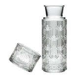 TANMESSO bedside water carafe glass set with cup lid