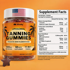 Astaxanthin tanning gummies women 60 servings bottle
