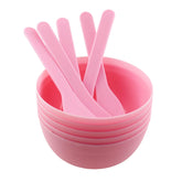 TAODAN 6pcs glue mixing bowls pink with spoons set